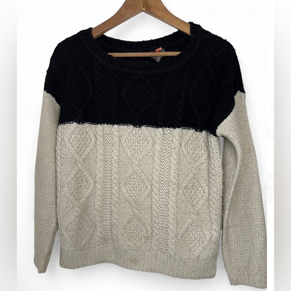 Le Temps Des Cerises Womens Colourblock Cable Knit Cozy Sweater Small - Picture 1 of 11